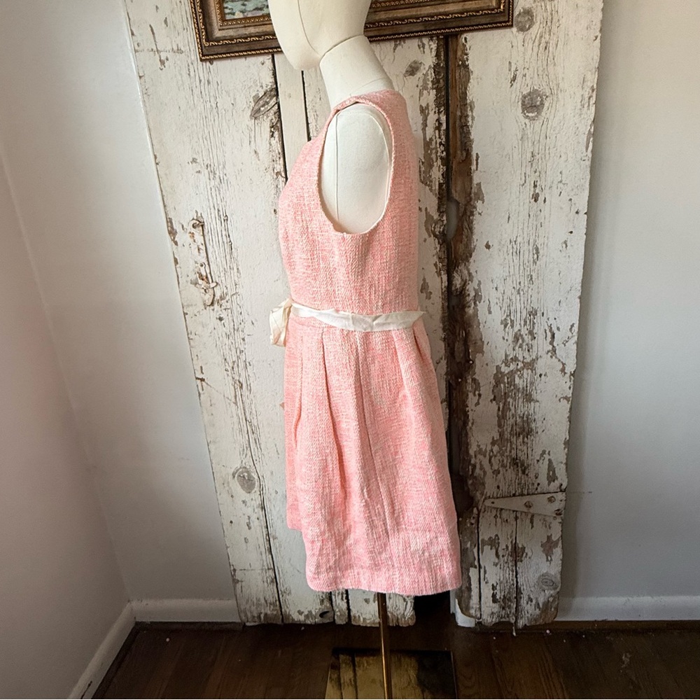 Womens Trina Turk Aime Sleeveless Tweed Shift Dress Orange Pink Salmon - Picture 5 of 13